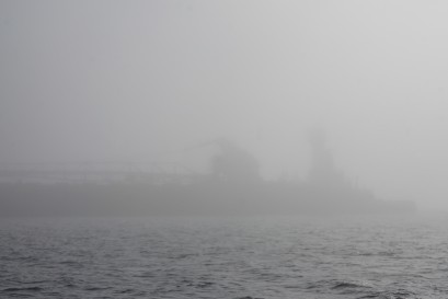 This ghost ship didn't call us and was not sounding his horn every two minutes (the fog signal) either. But we saw him on radar and gave him plenty of room.